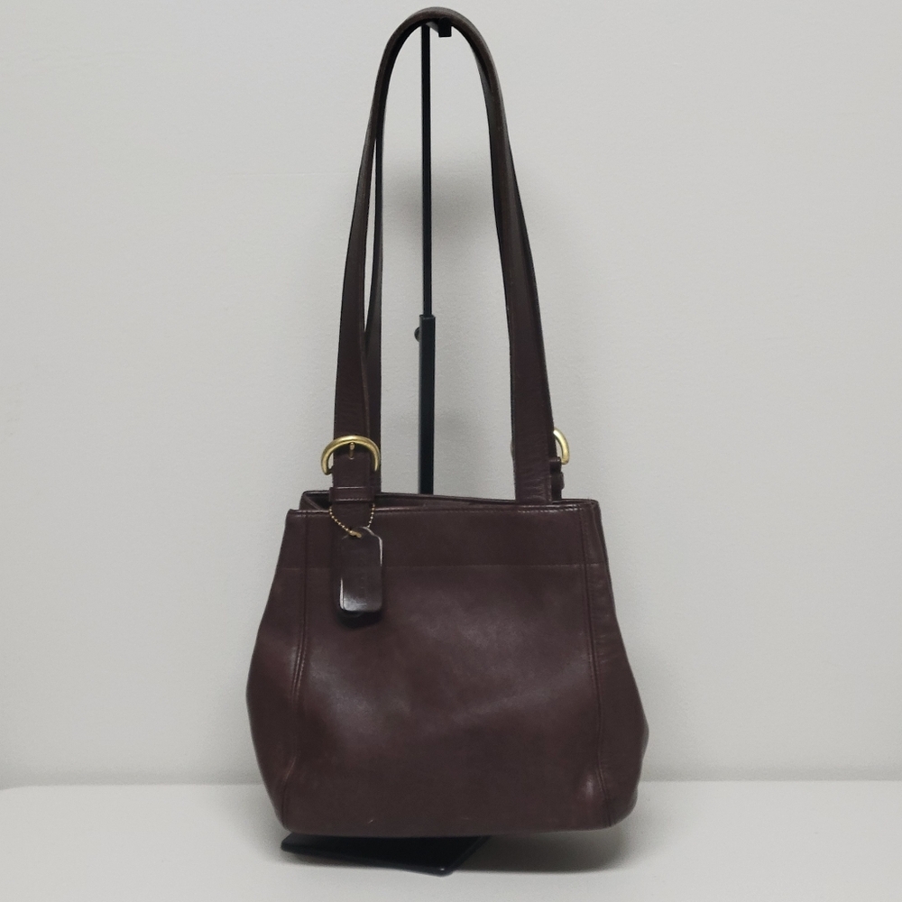 Coach Brown Leather Shoulder Bag with Gold Hardware